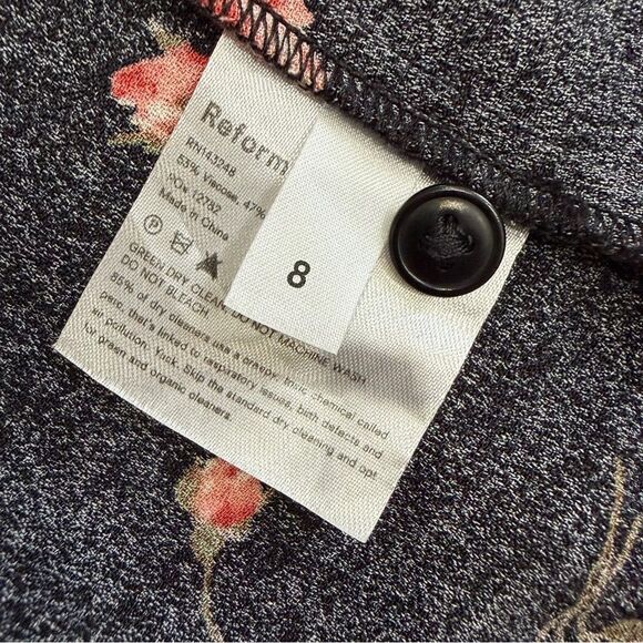 S O L D : Reformation Size 8 Rocki Collared Midi Dress Romy Rose Floral Print - Picture 13 of 14